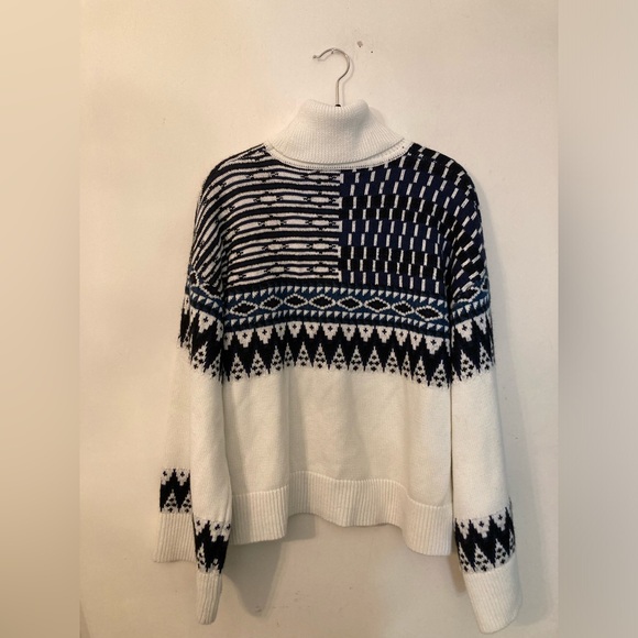 L’Academic Caledon boxy fairisle turtleneck sweater size small - Picture 3 of 7